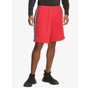 Champion Red Mesh Athletic Shorts  Black & White Stripes Mens L 100% Polyester